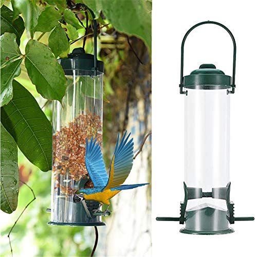 Yunt-11 Classic Metal Tube Feeder,Weatherproof and Water Resistant Birdfeeder with Perches and Hanger, Solid Hard Tube for Ground Feeders and Small Birds