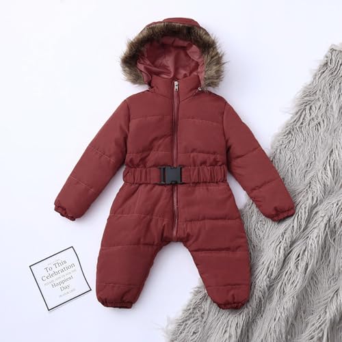 Infant Baby Puffe Outerwear Romper Coat with Hood Warm Snowsuit Jacket Girls Padded Jumpsuit Windproof Winter Clothes4