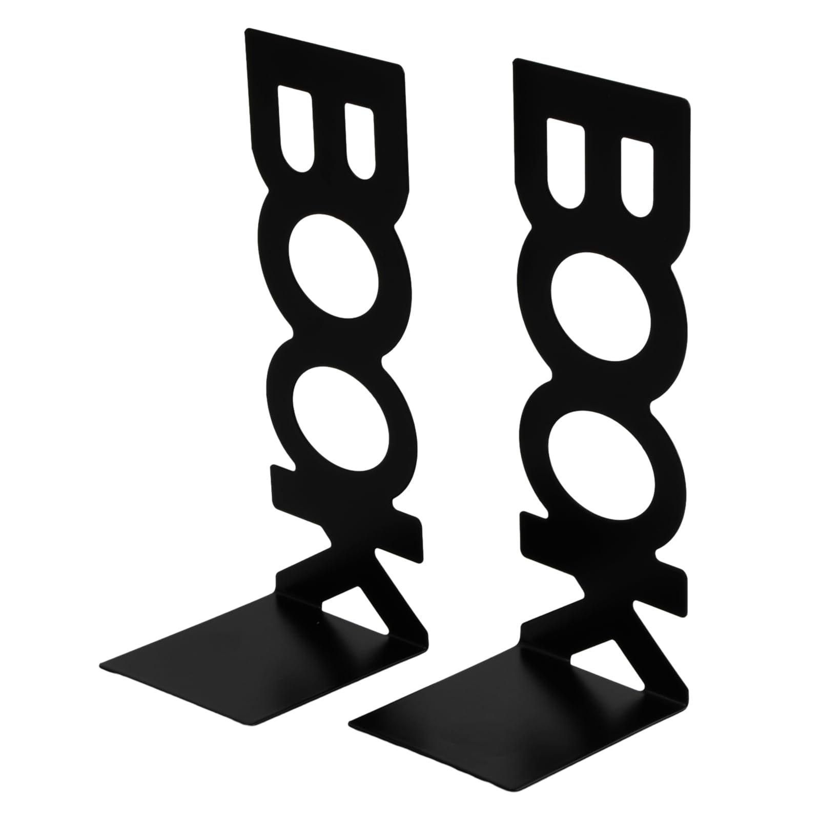 2 Sujetalibros de Metal Sujeta Libros Estanteria Soporte para Libros Organizador Libros Soporte Libro para Decoración de Estantería, Accesorios para Libros de Oficina/Escuela, Negro