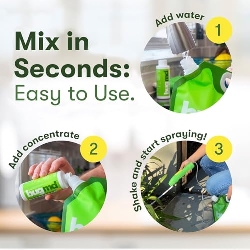 Image of BugMD Pest Blaster Kit - Rechargeable Power Sprayer (Batteries Included), 4-Pack Pest Control Essential Oil Concentrates for Indoor & Outdoor Use - Plant-Powered Ant, Roach, Spider & Insect Killer