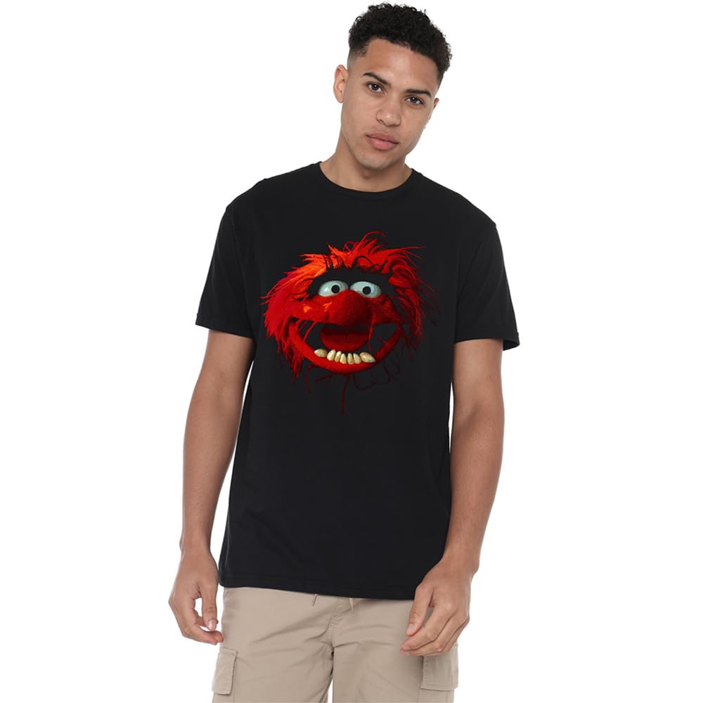 Disney Unisex Black The Muppets Animal Face T-Shirt, | Size: 5XL