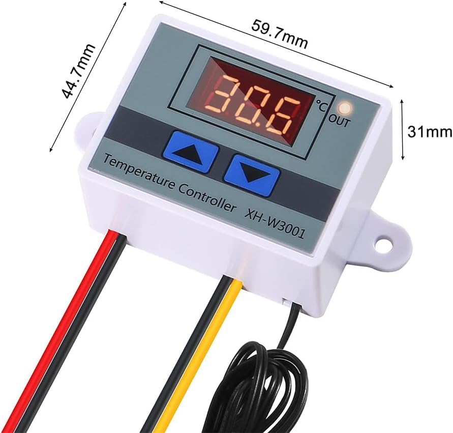 Image of Hexonix XH-W3001 Digital Display Temperature Controller 220V 10A | LED Temperature Controller with Thermostat Control Switch Probe - White