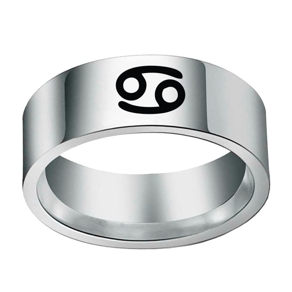 Unisex 12 Zodiac Sign Statement Ring
