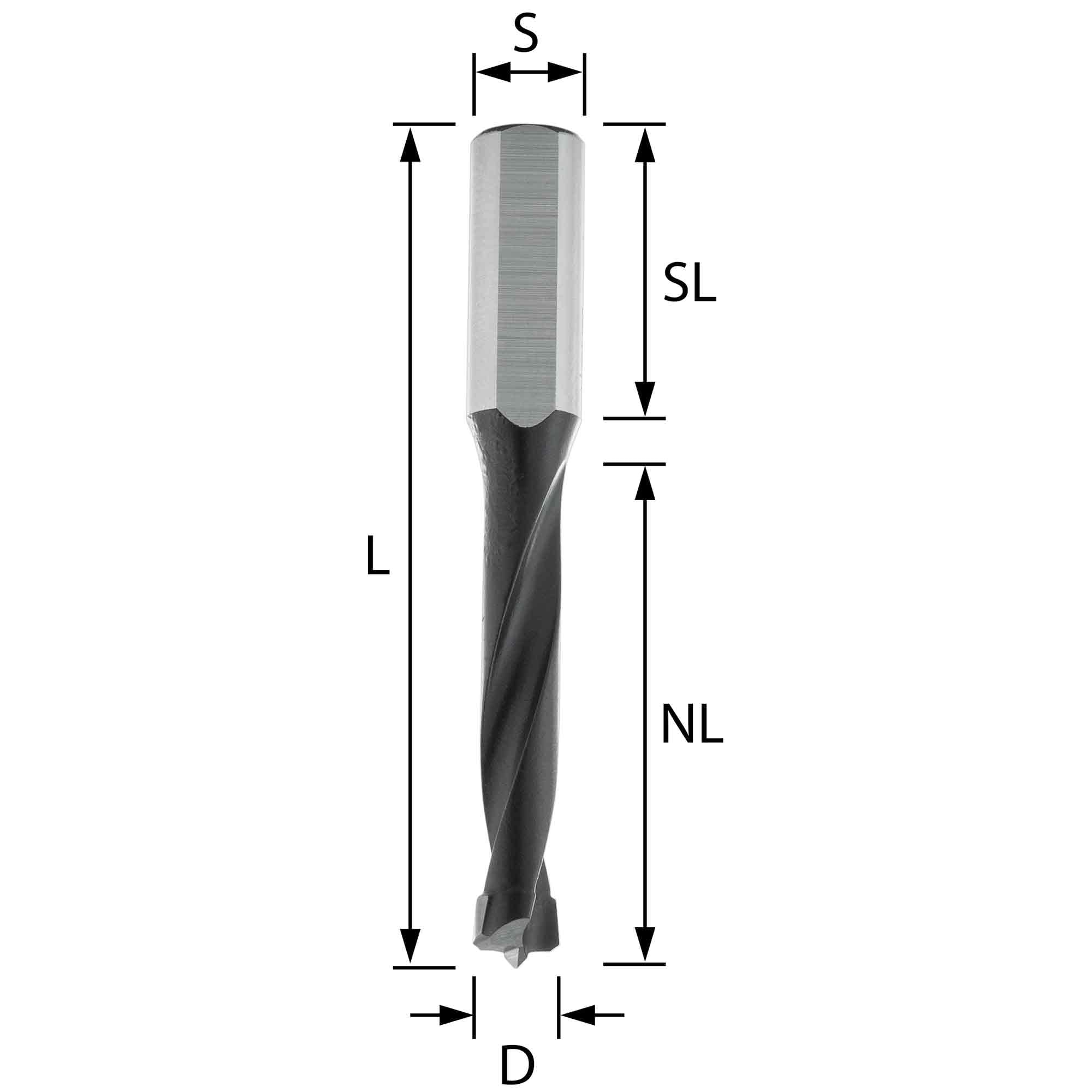 ENT 24030 Dübelbohrer HW, Schaft (S) 8 mm, Durchmesser (D) 10, NL 30 mm, SL 20 mm, L 58 mm, speziell für Mafell DD40P/DDF40