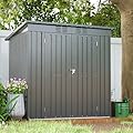 Mulinsonfly 6x4 FT Outdoor Metal Storage Shed with Frame Floor & Sloping Roof, Lockable Double Door, Weatherproof Steel Garden Shed for Tools, Lawn Equipment & Patio Supplies