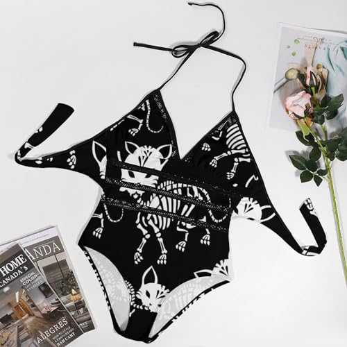 Costume de natation chat squelette pour pool party