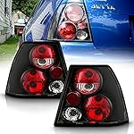 ACANII - For Black 1999-2005 VW Jetta MK4 Tail Lights Brake Lamps Left+Right Aftermarket Assembly 99 00 01 02 03 04 05