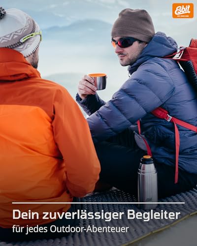 Esbit Classic Isolierflasche 1L - Thermoskanne für warm & kalt - Thermosflasche mit 2 Bechern - Trinkflasche Edelstahl - Auslaufsicher… – Ansicht 4