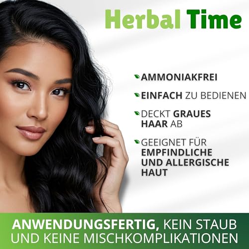 Schwarze Haarfarbe Herbal Time Henna Farbcreme 75 ml