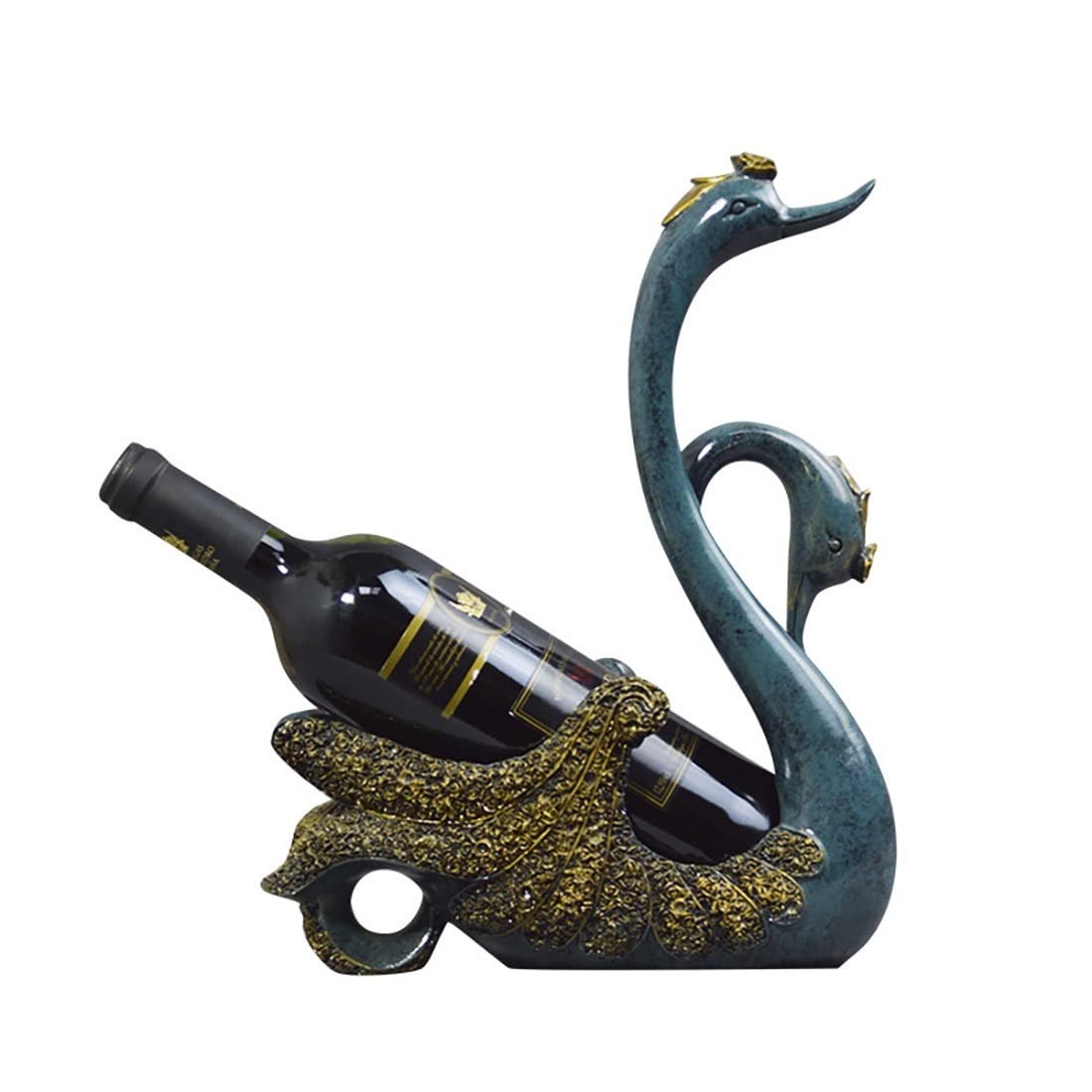 Rack de vins en résine bleue et support de bouteille moderne pour salon LWX