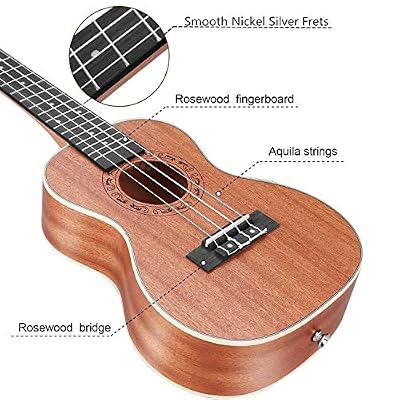 Ranch Left Handed Ukulele Tenor 26 inch Wooden Ukelele for Adults Beginners Professional with Padded Gig Bag