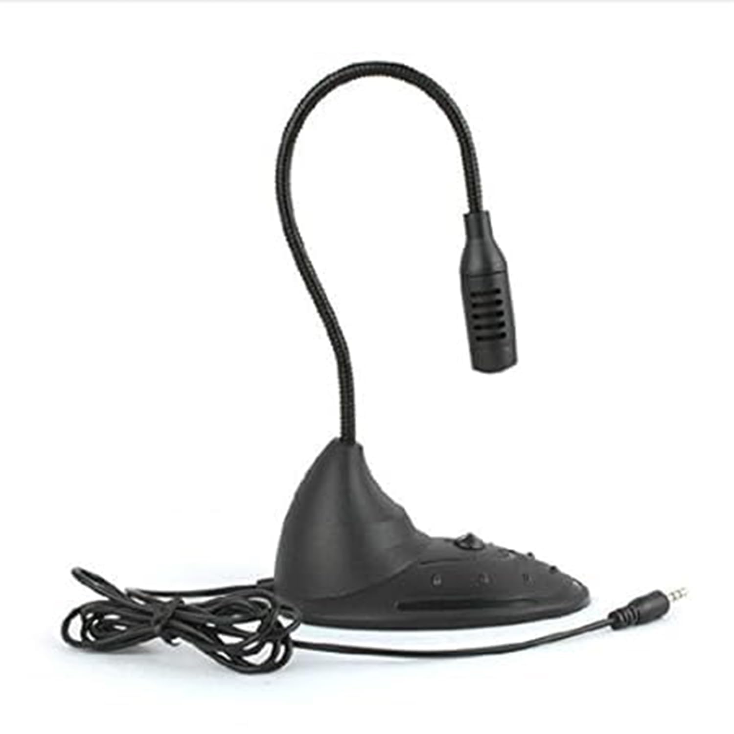 premiumav 3.5mm wired desktop gooseneck microphone black