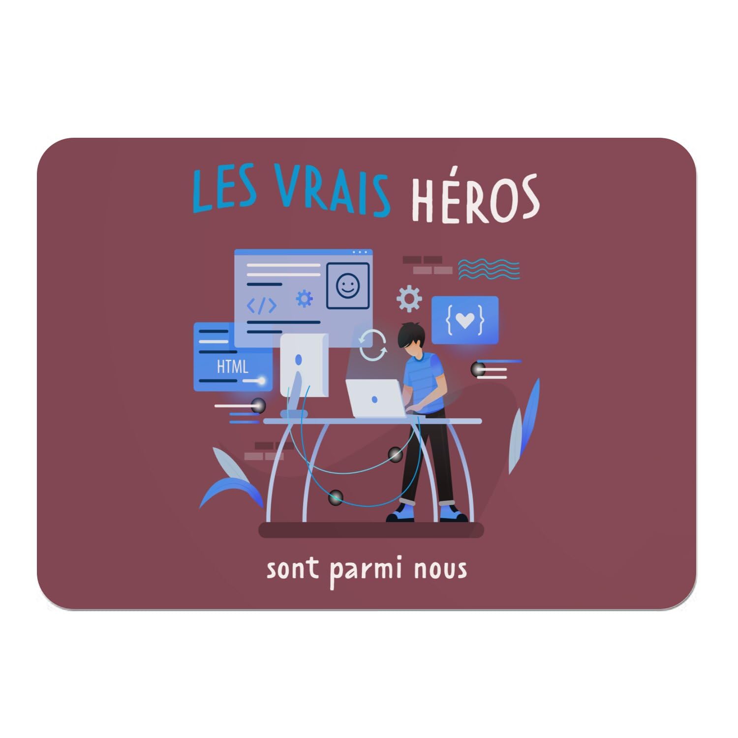 Napperons en liège rouge idée cadeau originale pour développeur web