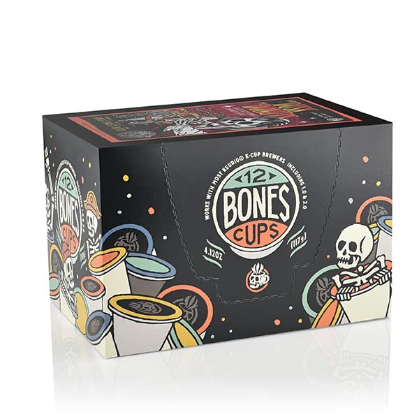 Miniatura 2 de Bones Coffee Company - Cápsulas de café con sabor a From Dusk Till Donuts, 12 cápsulas de café de una sola porción, compatibles con cafetera Keurig