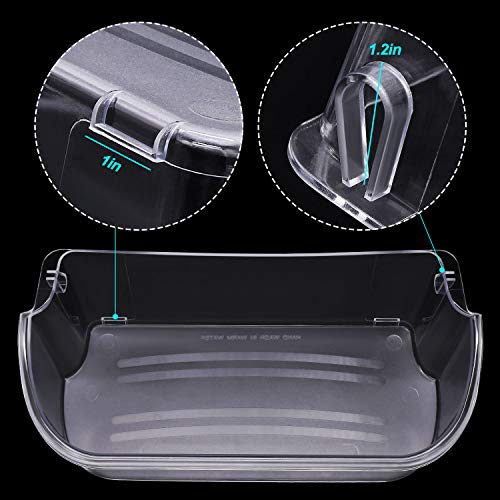 240356402 Refrigerator Door Shelf Bin(2 pack) by Romalon Part#240356407 240356408 240356410 891214 AP2549958 PS430122 240356401 240430312, Clear Plastic - Thumbnail 4