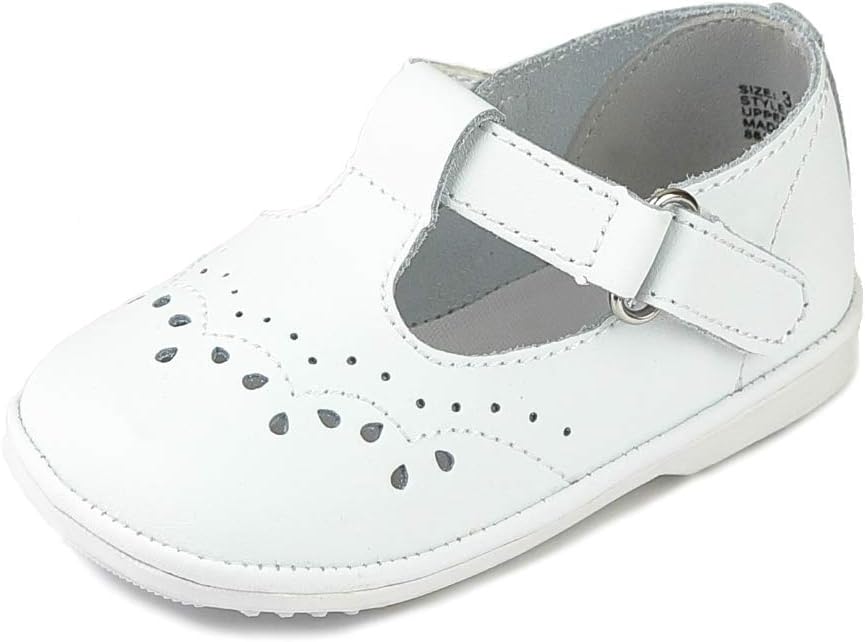 L'AmourBirdie Leather T-Strap Stitched Mary Jane (Baby)