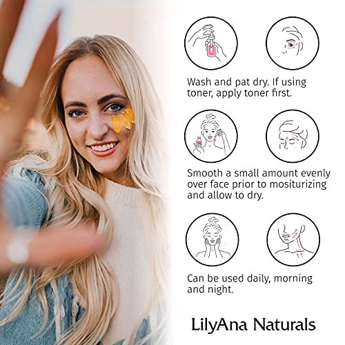 Lilyana Naturals Vitamin C Serum 1 Oz And Face Cream Moisturizer 1.7 Oz Bundle - Face Serum Reduces Age Spots And Sun Damage And Anti-Aging Wrinkle Cream For Face, Helps With Dry Skin And Dark Spot #TOP3
