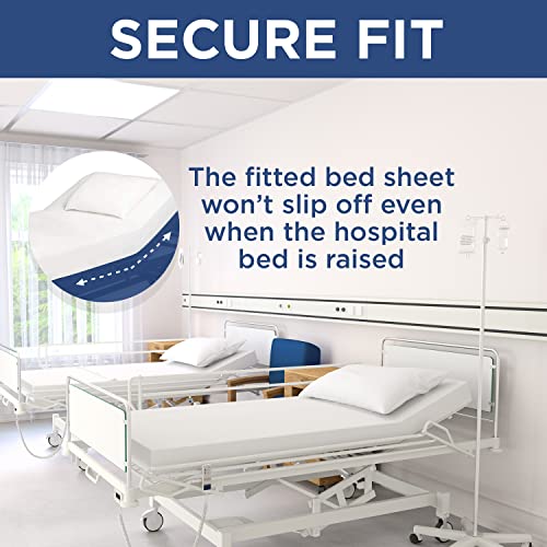 Fitted Hospital Bed Sheets - Cotton Rich Soft Knitted Jersey Sheet 2 Pack 36” X 84” X 12” #TOP6