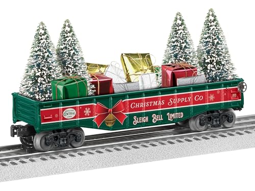 Lionel North Pole Central Christmas O Gauge Model Train Gondola Car with Tree & Present Loads