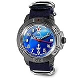 VOSTOK | Komandirskie Submarine Commander Russian Military Mechanical Wrist Watch | Fashion | Business | Casual Men’s Watches | Model 436289 Blue Strap B
