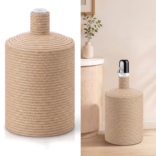 5 Gallon Water Jug Cover. Woven Jute Water Jug Cover Compatible with USB Electric Waters Pump Bottle Holder Dispenser Stand Well Pump Cover Decorative(Pumps NOT Provided) (Light Brown)