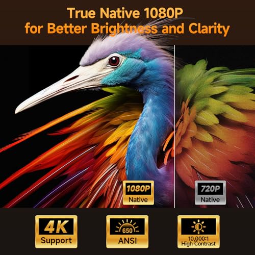 Alwtniet Videoprojecteur 4K Con Google TV, Nativo Full HD 1080P Projecteur Video Portable, App intégrée Mini Projector Portatif WiFi Bluetooth Autofocus/Obstacle Avoidance/6D Keystone Courte Focale – Image 4