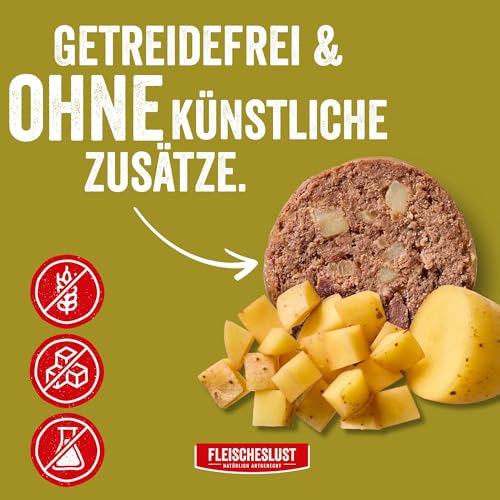Fleischeslust | Hundewurst | Pures Pferd mit Kartoffel | Futterbox (6x800g) | Sensitive | Nassfutter | schnittfest | getreidefrei | Alleinfuttermittel für ausgewachsene Hunde