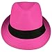Gelante Summer Fedora Panama Straw Hats with Black Band M215-Pink-L/XL