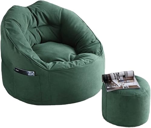 Miniatura 10 de Sillas grandes para sofás perezosos, sin relleno, de algodón, puf, puff para sala de estar, tatami (color 2 en 1 yarda, amarillo, tamaño funda vacía)