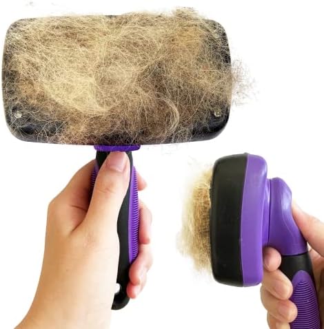 Pet Slicker Brush - Dog & Cat Brush for Shedding & Grooming - Dematting & Detangling Self-Cleaning Brushes for Dogs, Cats & Pets