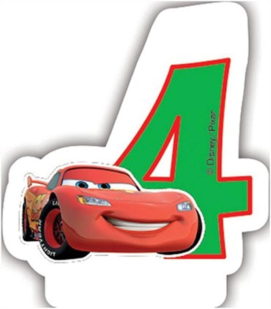 Unique Party 71717 - Neon Disney Cars 4th Birthday Candle
