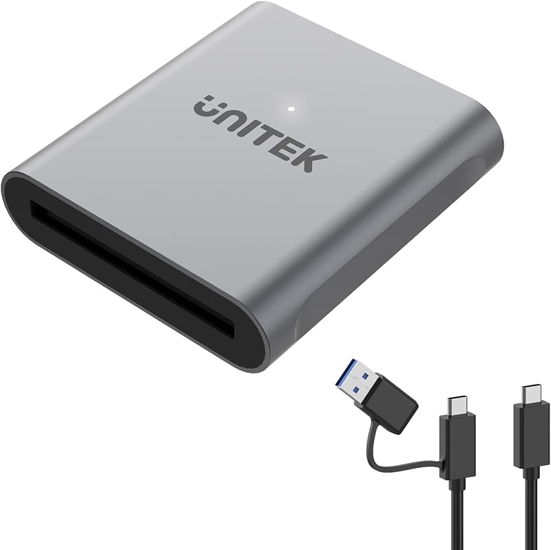 USB 3.0 USB-C CFast Portable Card Reader for SanDisk,Lexar,Sony Card | Compatible With All USB A And USB C Dual Connectors Devices Plug And Play,No Driver Needed 5Gbps Data Sync,USB Bus-Powered
