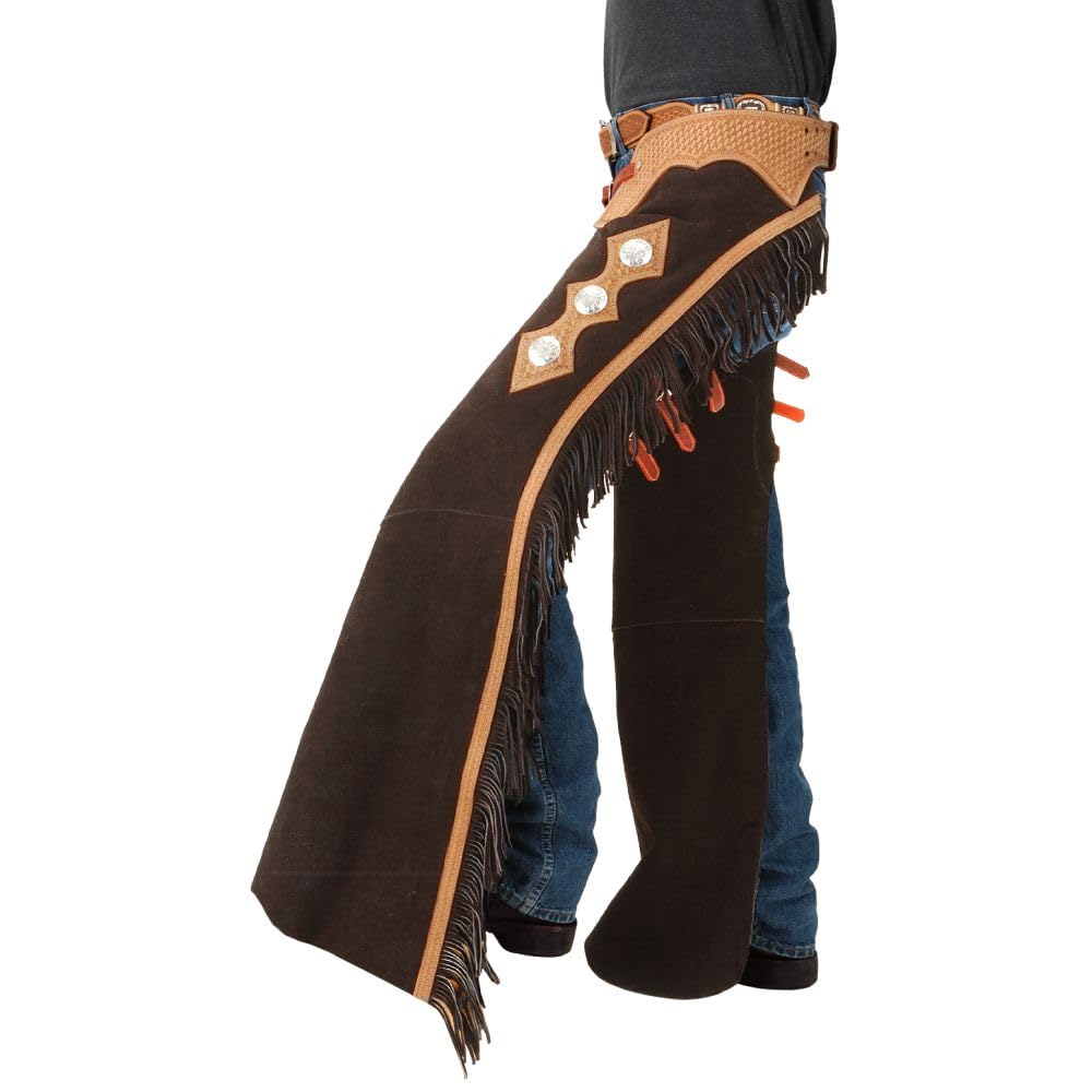 Tough 1 Suede Leather Reining Show Chaps X-Large B Brown