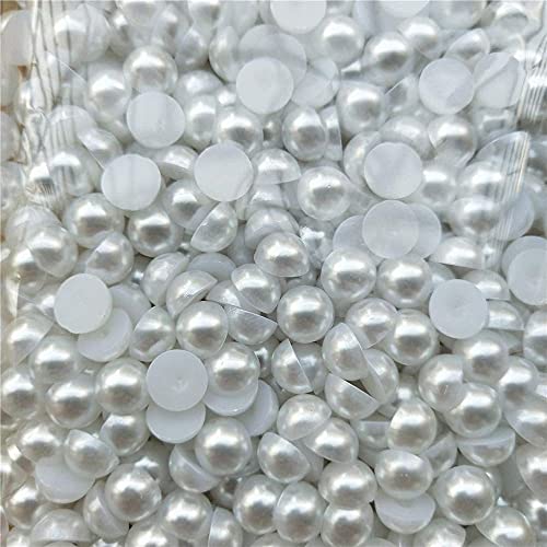 Image of Diy Crafts 15593 Half Round Imitation Pearl Beads 3-20mm Acrylic Flatback Loose Beads for Jewelry Making Decoration, 5mm 500 Piece (Multicolor)
