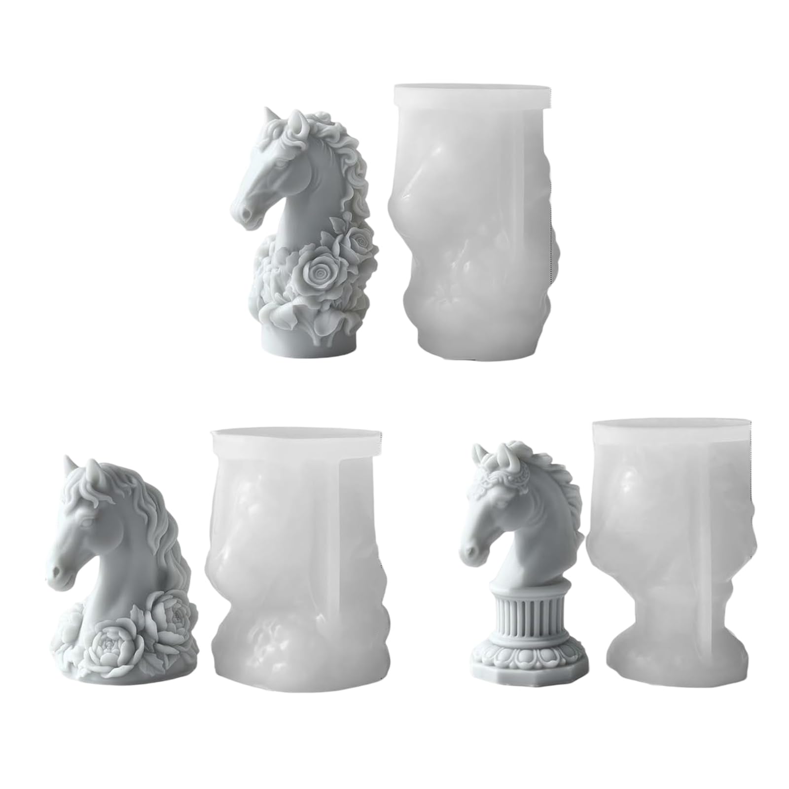 JSGHGDF Artistic Horse Sculpture Silicone Featuring Pillar Designs Scented Craft Horse Head Head Silicone Home Decoration