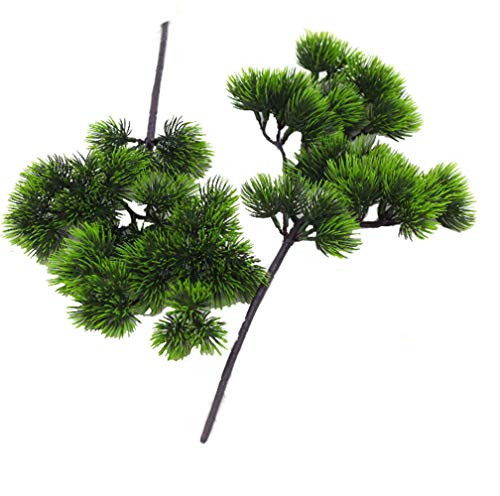 Yesier 5 Pack Artificial Pine Needles Pine Branches Spray Fake Greenery For Garden Wedding Home Outdoors Decorations #TOP2