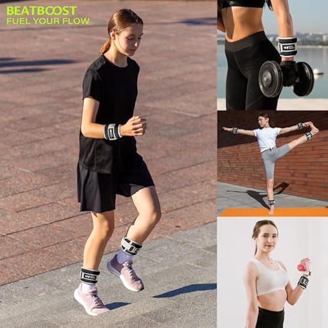 Ankle Wrist Weights for Women Men A Pair of 1 2 3 4 6 8 10 Lbs Arm Leg Weight Set with Adjustable Straps for Walking Pilates Exercise Workout Gym Aerobics