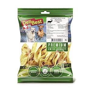 DeliBest Premium Deer Ears with Malt I Chew Items for Dogs to Support Dental Health I Dog Chew Items 100% Natural without Chemical Additives I Dog Snacks 100 g