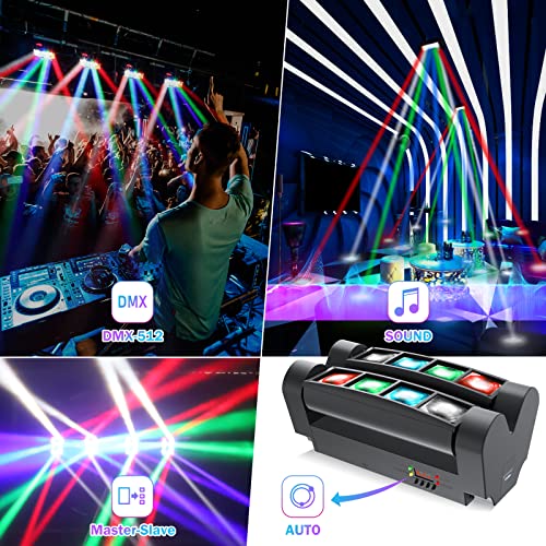 Betopper Stage Light, Moving Head Dj Light For Parties, Rgbw 8X3W Spider Led Light, Sound Activated & Dmx-512 Control For Party, Pub, Club, Wedding Event, Carnival Festival, Disco Stage Lighting #TOP7