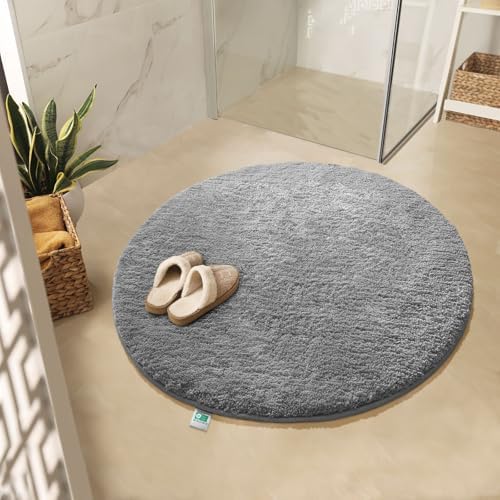 KARAT Tapis de bain Sky - Rond, dense et moelleux - Pour votre ma...