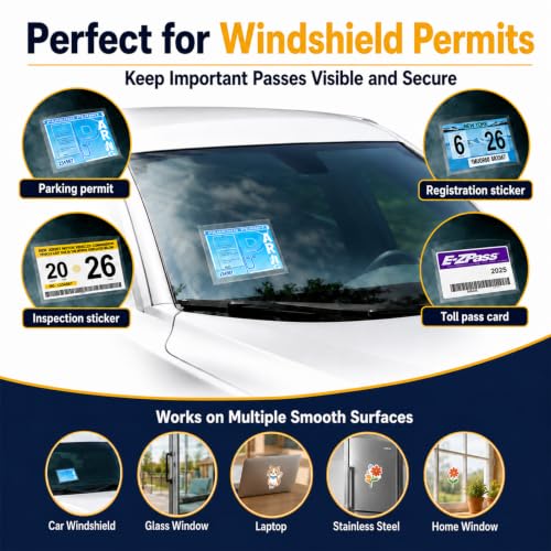 Image of PSLER Sticker Shield Windshield, Static Cling Window Film, 4x6 30 Pack