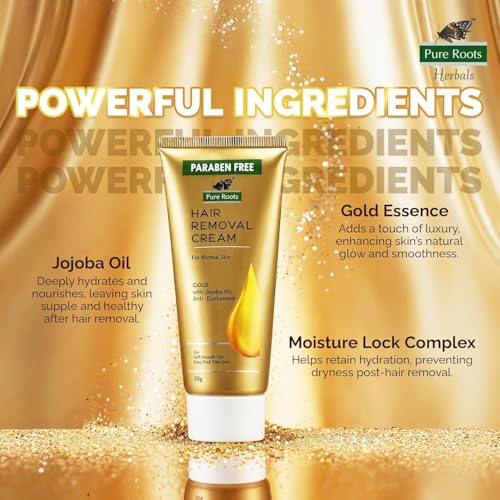 Image of Pure Roots Hair Removal Cream 50g Pack of 3 Combo (GOLD 50G PK2)