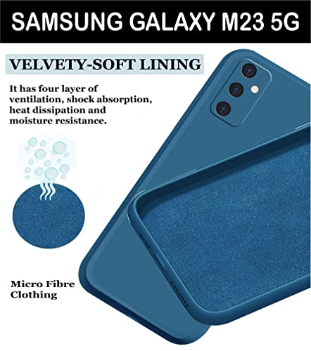 Image of A rtistque Liquid Silicone Matte Shockproof Flexible with Camera Protection Soft Back Cover Case for Samsung Galaxy M23 5G - Blue