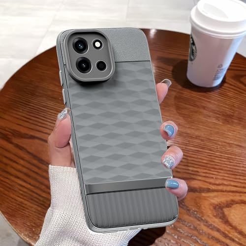 Image of Pikkme Back Cover for OnePlus Nord 6 5g Camera Protection 3D Hexa Cube Design Silicone Protective Bumper Case (Grey)