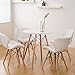 Round Dining Table, White Kitchen Table, Pedestal Coffee Table, Modern Leisure Table with Wooden Legs and MDF Top, also for Office & Conference