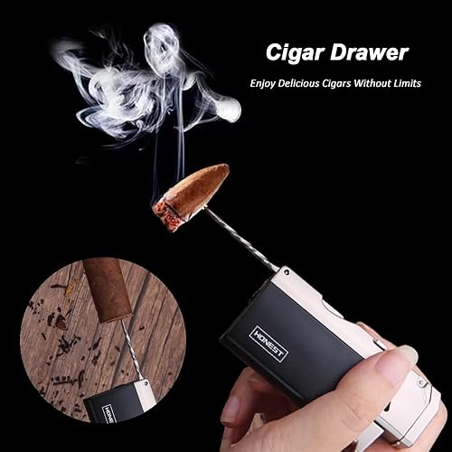 Miniatura 4 de PROMISE Encendedor de cigarrillos Jet Torch Power Flame Encendedor de llama Jetflame, encendedor de puros ajustable de butano recargable para puerta