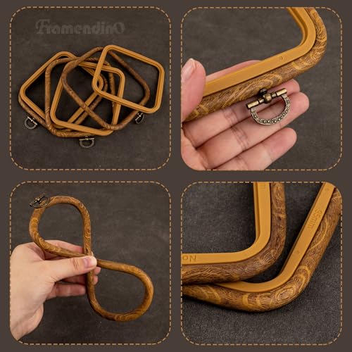 Image of Framendino, 3 Pack Imitation Wood Embroidery Hoops Cross Stitch Craft Hoop Frame for Birthday 3.74 inchx4.33 inch