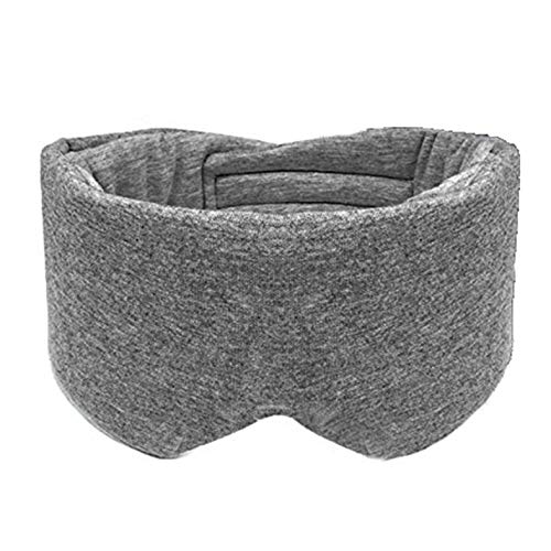 LEEKEN The World's First Cotton Sleep Mask with Veil, 2 own Storage Cases on mask, Best Eye mask for Sleeping (Light Gray)