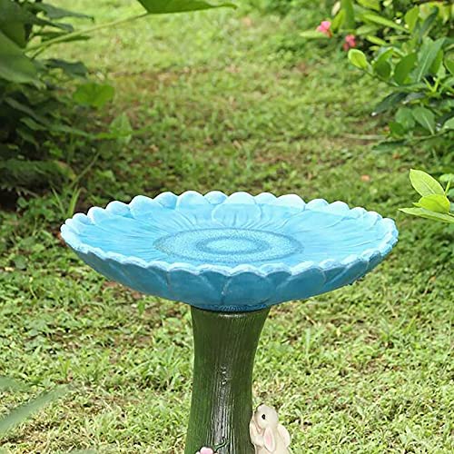 Cute Rabbit Flower Bird Bath For Outdoor, Resin Standing Animals Bird Bath Bowl, Creative Rabbit Design Bird Feeders, Garden Yard Statue Ornament Outdoor Decoration #TOP6