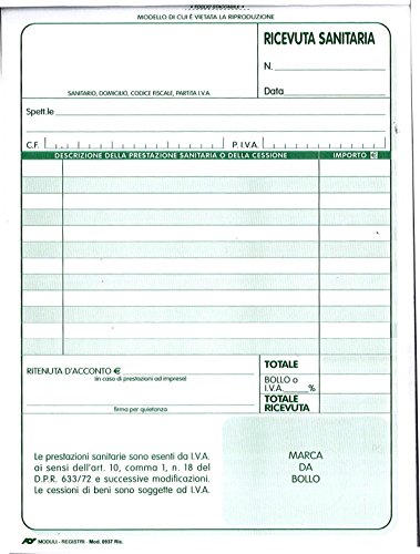 Blocchetto Ricevute Sanitarie Autoricalcante - 50 Fogli Duplice Copia Per Medici E Professionisti - Foto 5